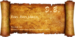 Dan Benjámin névjegykártya
