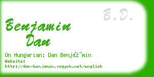 benjamin dan business card